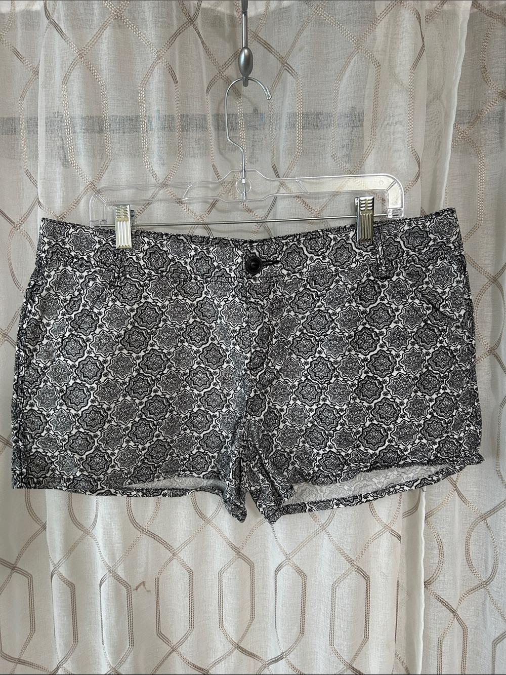 Maurices Black & White Geometric Shorts
